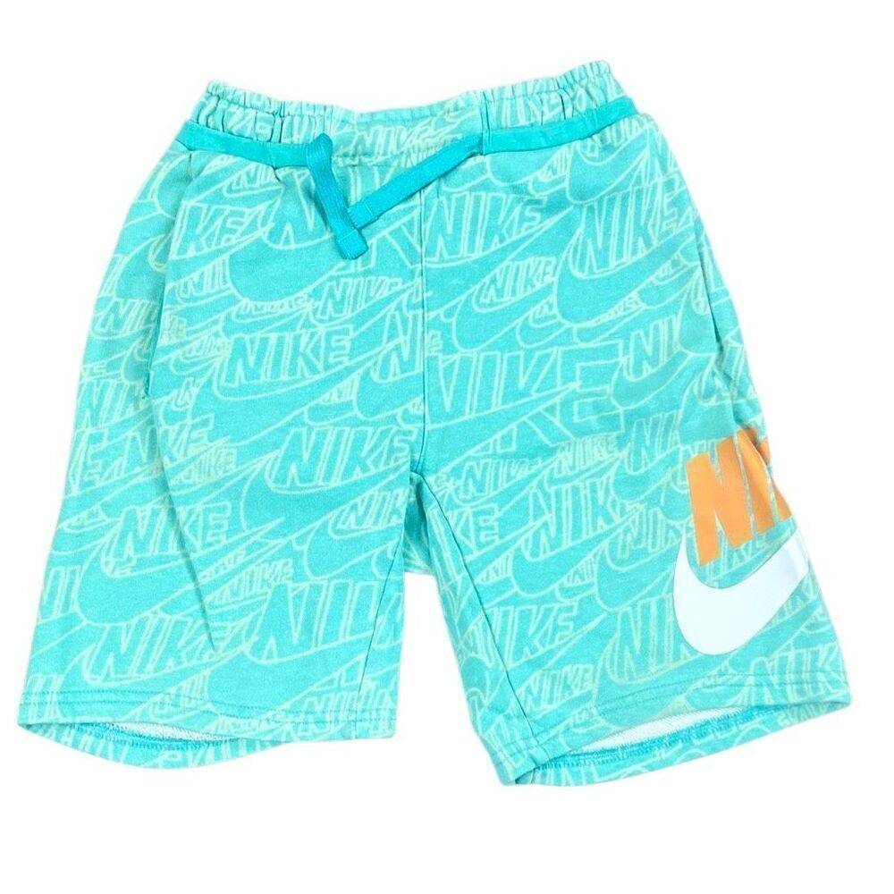 Nike Boy’s Logo Aqua Teal Athletic Shorts Medium